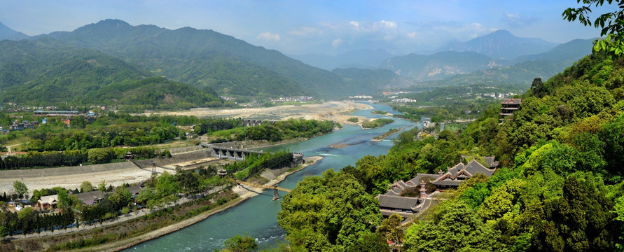 都江堰全景山水