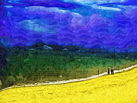 風(fēng)景裝飾畫(huà) 色彩裝飾 油畫(huà)