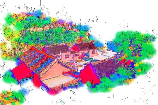 裝飾畫 古民居