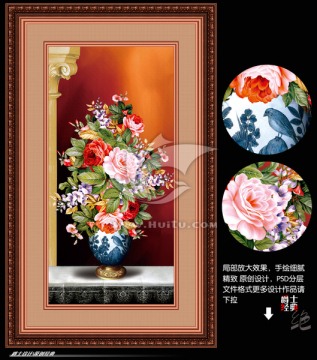 花 花卉 油畫(huà) 無(wú)框畫(huà) 裝飾畫(huà)