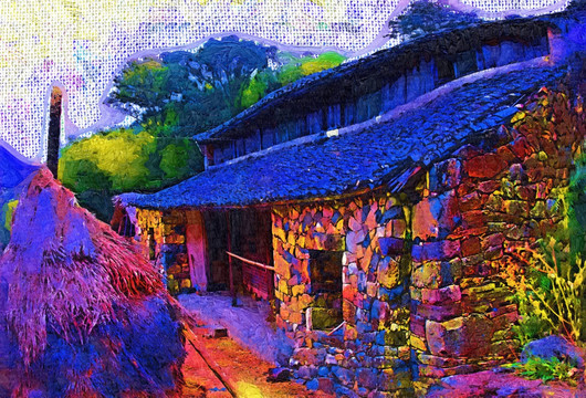 油畫 鄉(xiāng)村油畫