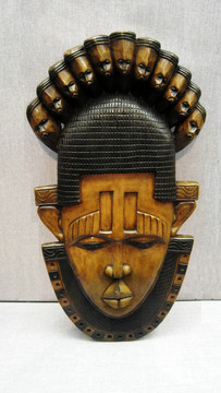 尼日利亚木雕母后头像