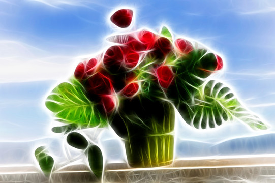 抽象畫 花