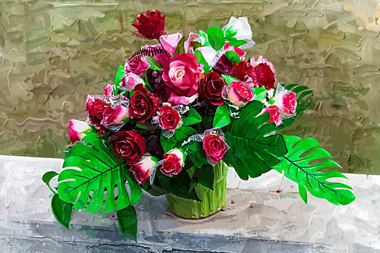 油畫 花卉