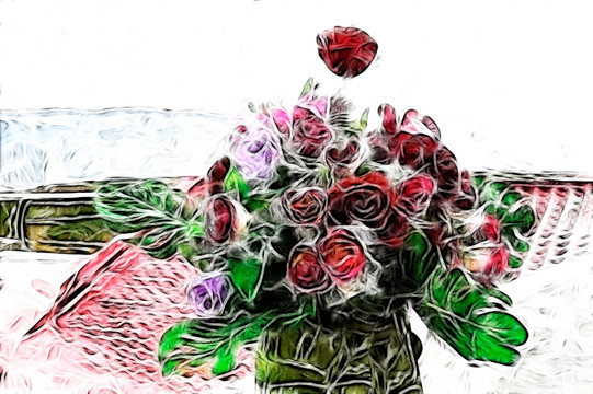 抽象畫 花卉