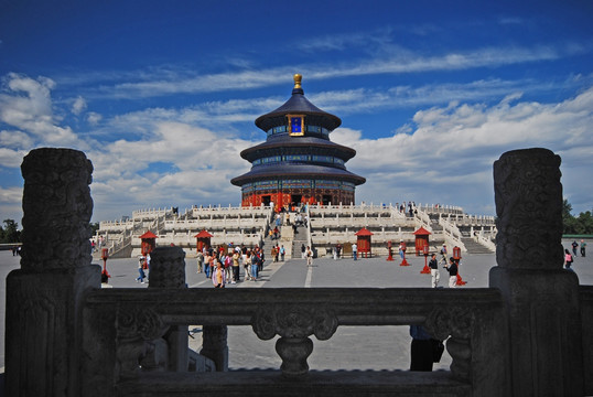 北京天坛祈年殿和栏杆