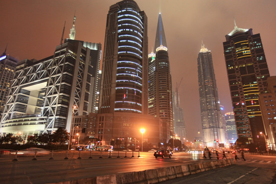 上海陆家嘴 夜景  现代建筑