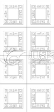 玄关隔断雕刻图 回纹