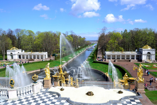 俄罗斯风光 夏宫喷泉