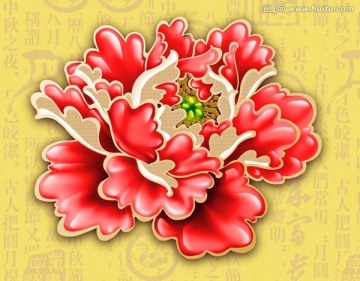 牡丹花 包裝素材圖案