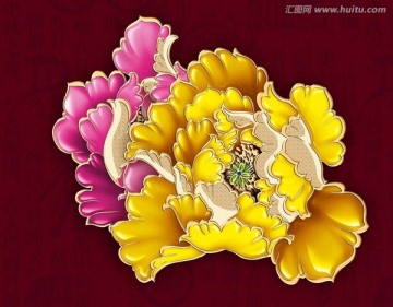 牡丹花 包裝素材圖案