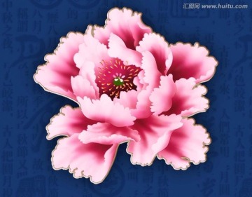牡丹花 包裝素材圖案
