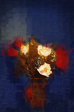 花卉装饰画 花卉油画