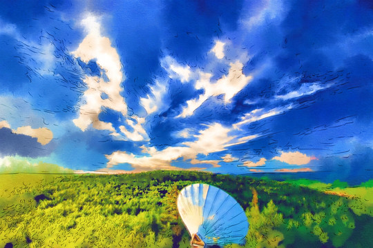 森林云影 電腦水彩畫