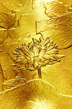 金色荷花 藝術(shù)玻璃 壁畫