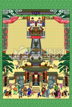 民俗畫忠孝堂