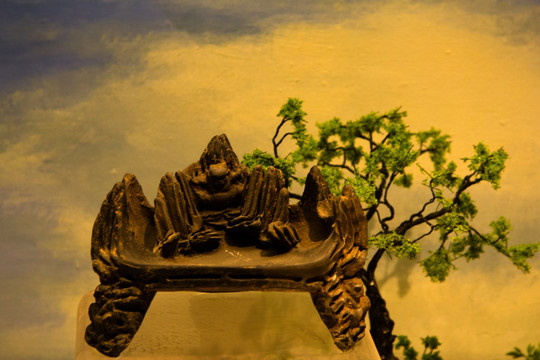 大唐西市博物馆之十二峰灰陶砚