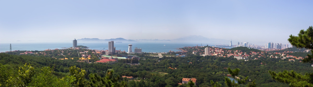 青岛 沿海 全景 半鸟瞰