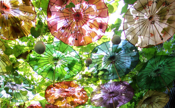 园博会油纸伞装饰