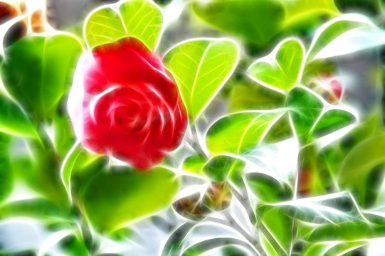抽象画 玫瑰