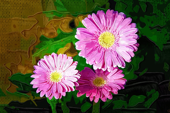 油畫(huà) 菊花