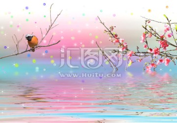 鳥語花香背景墻