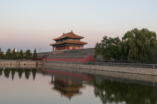 北京故宫博物院神武门黄昏