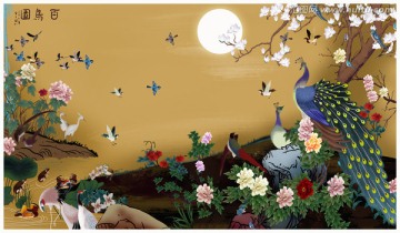 壁紙壁畫 百鳥圖