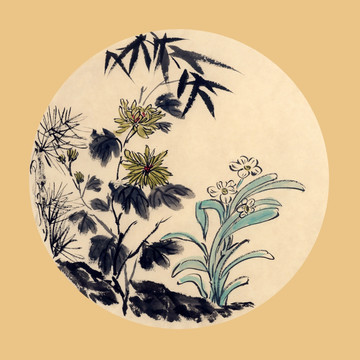 裝飾畫(huà) 寫(xiě)意梅蘭竹菊