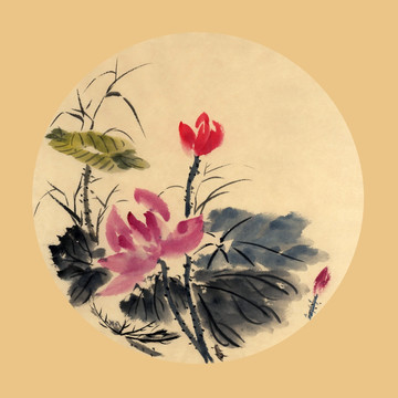 寫意荷花 裝飾畫