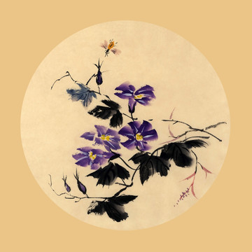 寫意花卉 裝飾畫 牽?；? style=