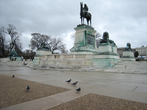 美国南北战争李将军雕塑