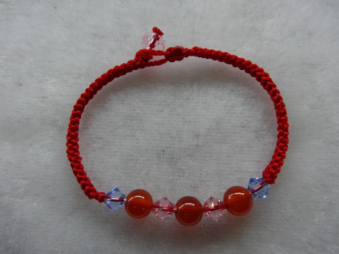 手绳 红绳 水晶珠 玛瑙珠