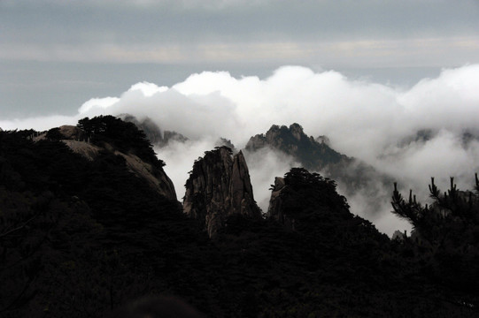 黄山 春季 云海 云雾 山脉