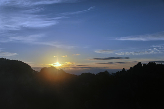 黄山 春季 晨曦 早晨 日出