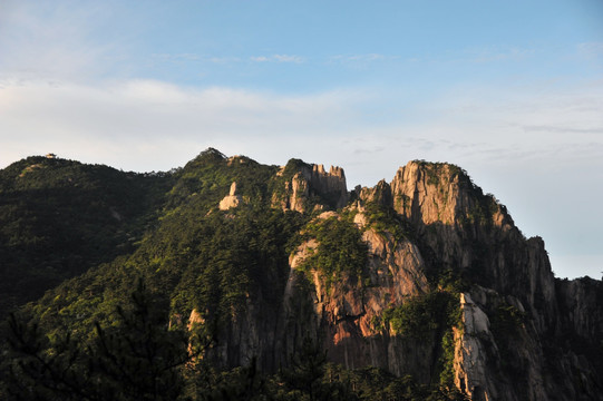 黄山 春季 怪石 早晨 山脉