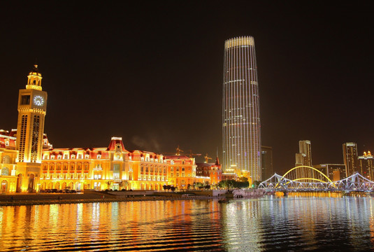 天津海河夜景