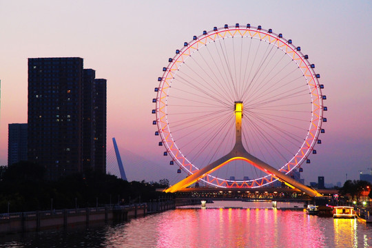 天津海河夜景