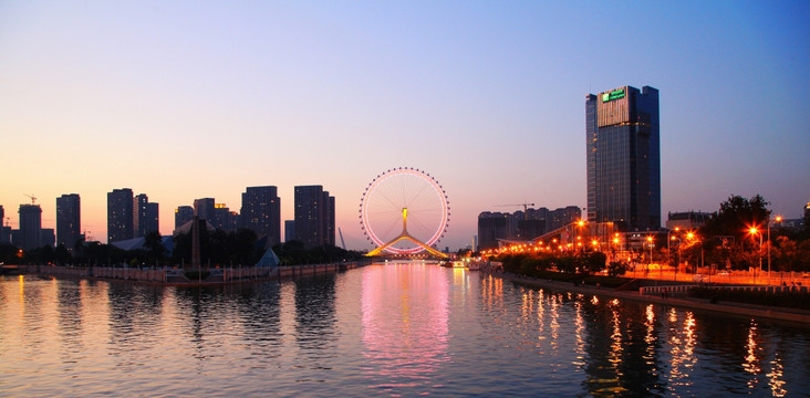 天津海河夜景