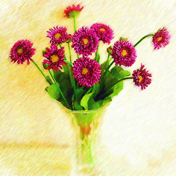 菊花無(wú)框畫(huà)