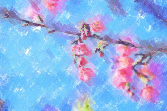 抽象畫 櫻花