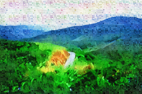 山脈風景畫