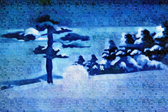 雪景装饰画