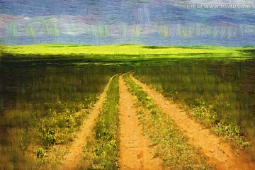 草原之路 电脑油画