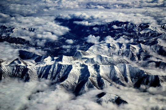 西藏风光 飞越喜马拉雅山脉
