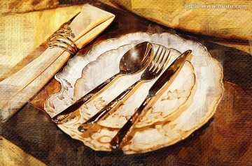 裝飾畫 餐具