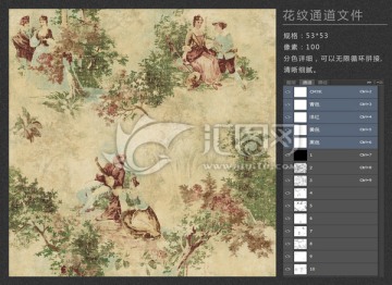 歐式復(fù)古花紋