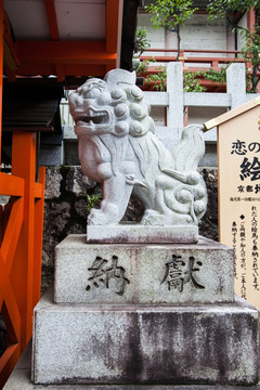 地主神社 石狮子