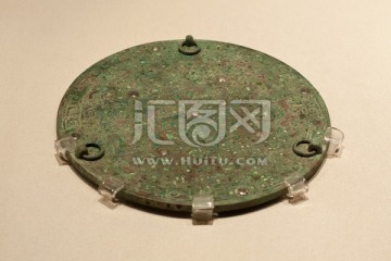 錯金銀鑲綠松石銅鏡 戰國