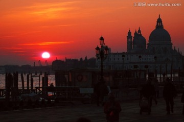 意大利威尼斯夕阳